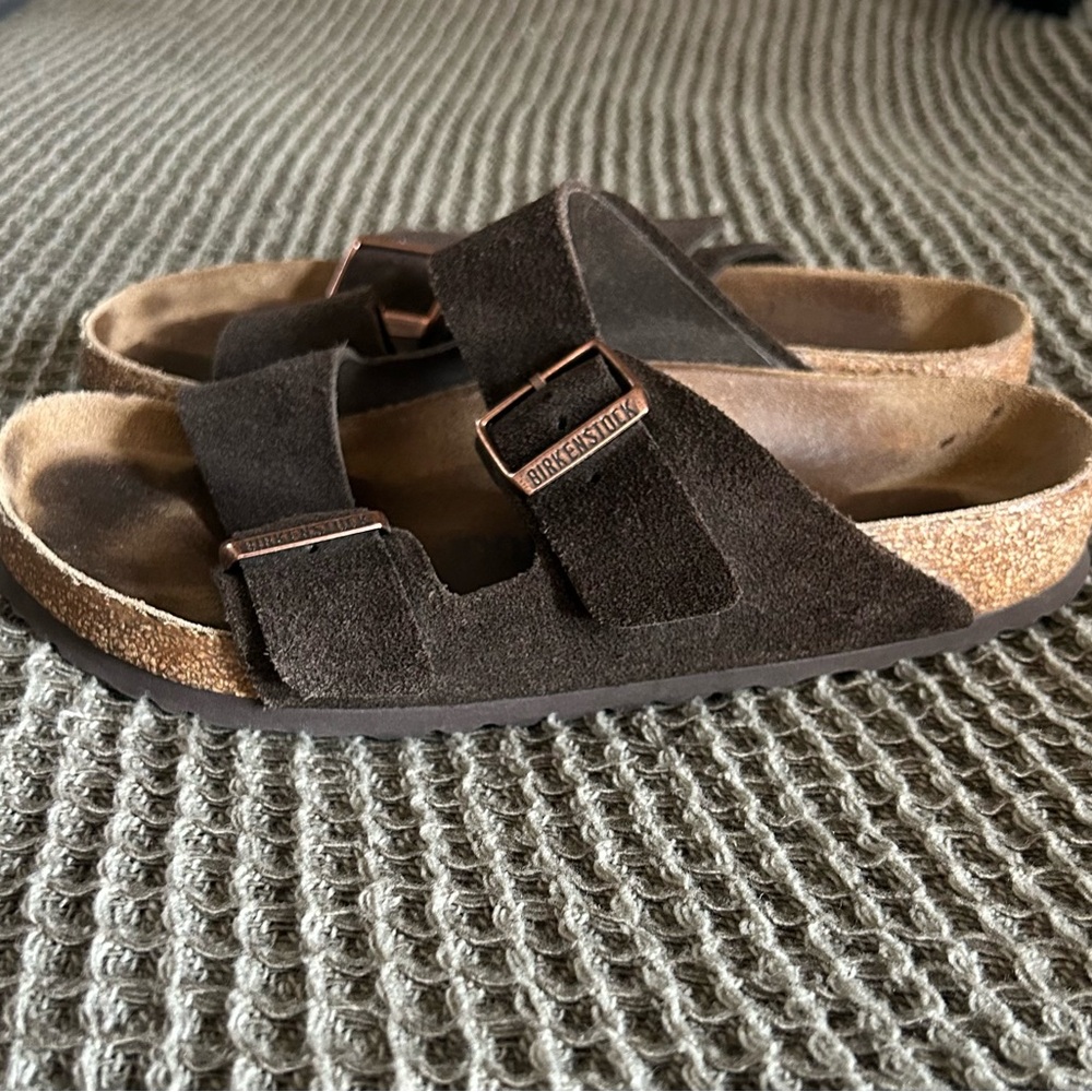 Birkenstock Dark Brown Suede Slip-Ons